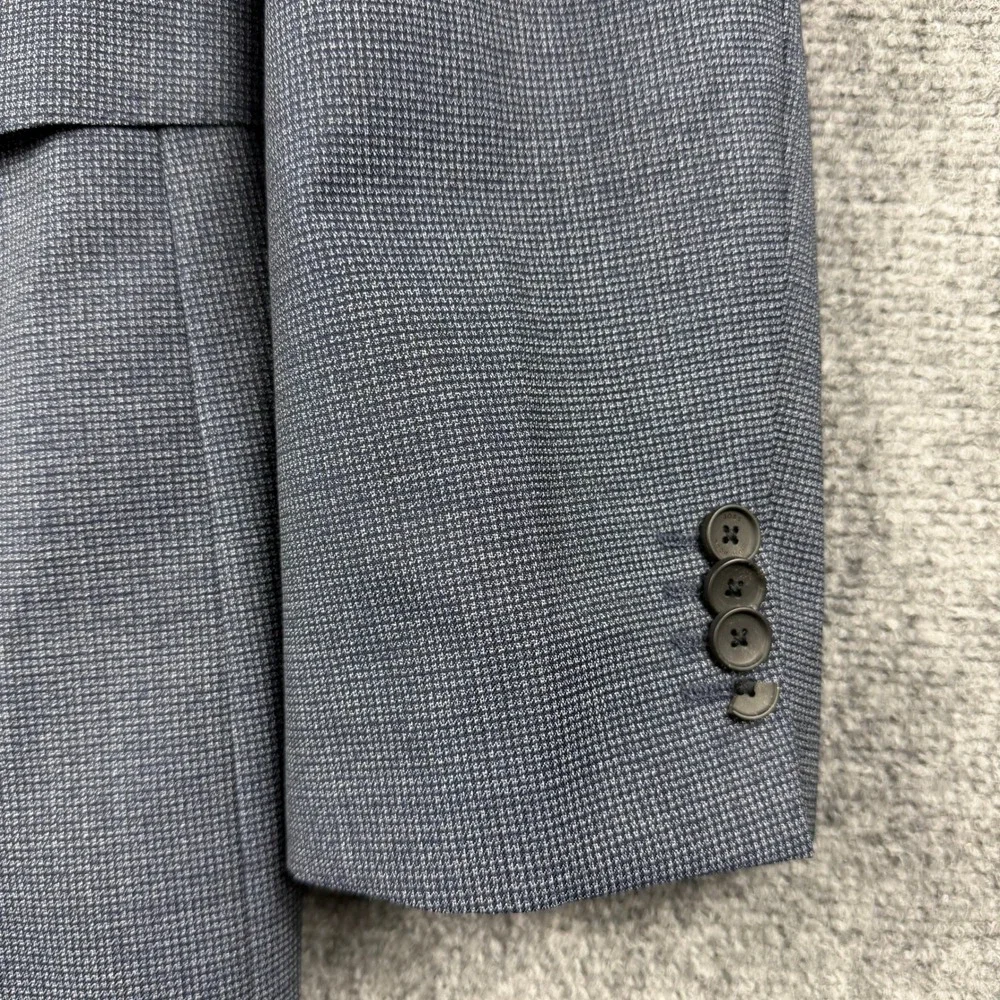 Hugo Boss Blazer Mens 44L Blue Marzotto Super 110 Virgin Wool Sport Coat Jacket